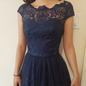 Navy blue gown